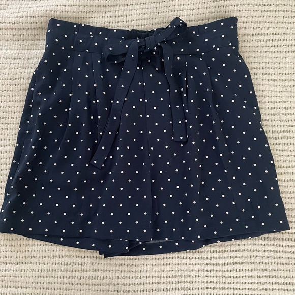 DR2 Navy Polka Dot High-Waisted Shorts size M - Picture 1 of 8